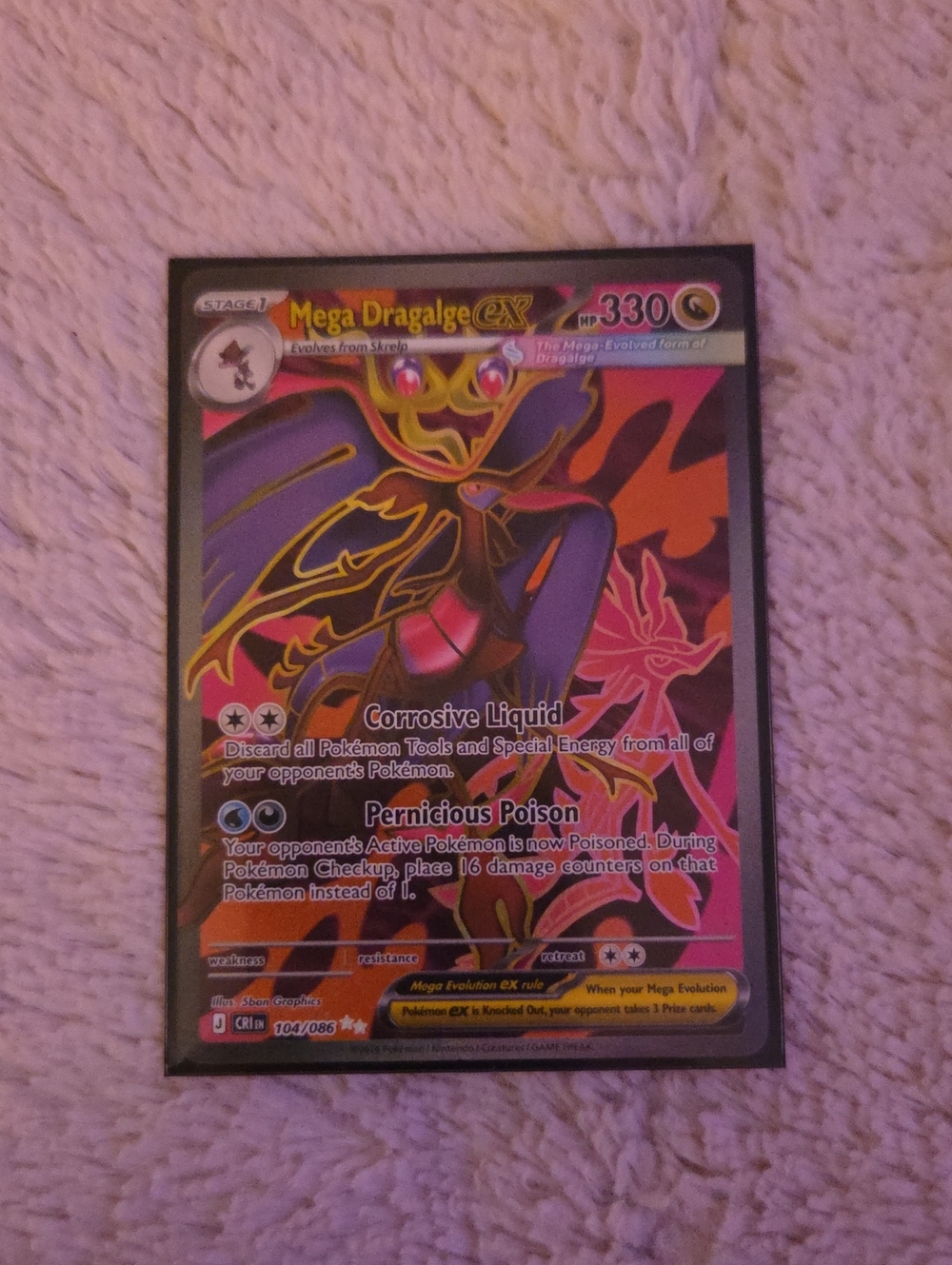 Pokemon Mega Dragalge-EX Card - Purple / Black